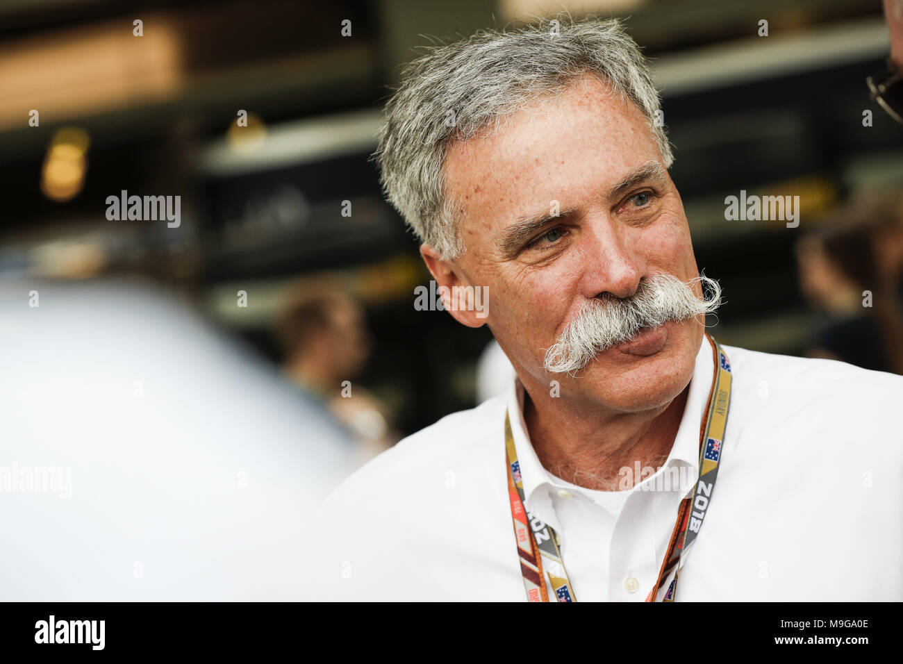 Melbourne, Australia. 25 Mar, 2018. Motorsports: FIA Formula One World Championship 2018, Melbourne, Victoria : Motorsports: Formula 1 2018 Rolex Australian Grand Prix, Chase Carey, Presidente | Utilizzo di credito in tutto il mondo: dpa picture alliance/Alamy Live News Foto Stock