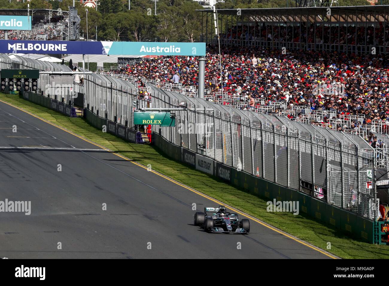 Melbourne, Australia. 25 Mar, 2018. Motorsports: FIA Formula One World Championship 2018, Melbourne, Victoria : Motorsports: Formula 1 2018 Rolex Australian Grand Prix, #44 Lewis Hamilton (GBR, Mercedes AMG Petronas Team di F1), | Utilizzo di credito in tutto il mondo: dpa picture alliance/Alamy Live News Foto Stock