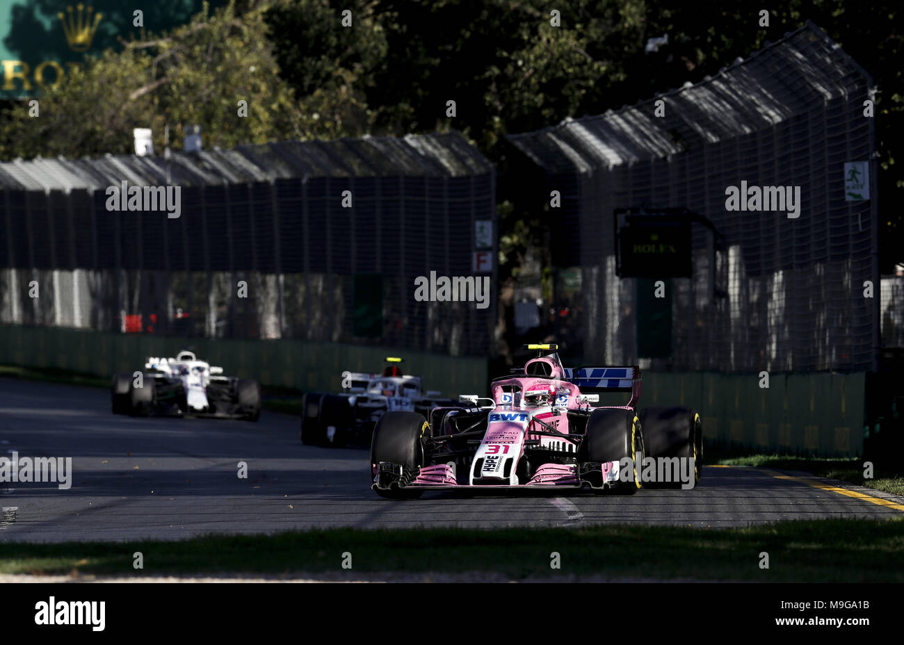 Melbourne, Australia. 25 Mar, 2018. Motorsports: FIA Formula One World Championship 2018, Melbourne, Victoria : Motorsports: Formula 1 2018 Rolex Australian Grand Prix, #11 Sergio Perez (MEX, Sahara Force India F1 Team), | Utilizzo di credito in tutto il mondo: dpa picture alliance/Alamy Live News Foto Stock