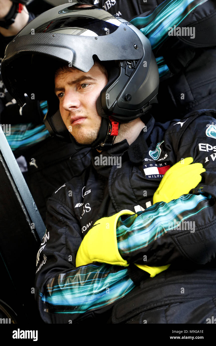 Melbourne, Australia. 25 Mar, 2018. Motorsports: FIA Formula One World Championship 2018, Melbourne, Victoria : Motorsports: Formula 1 2018 Rolex Australian Grand Prix, (Team Mercedes AMG Petronas Team di F1), | Utilizzo di credito in tutto il mondo: dpa picture alliance/Alamy Live News Foto Stock