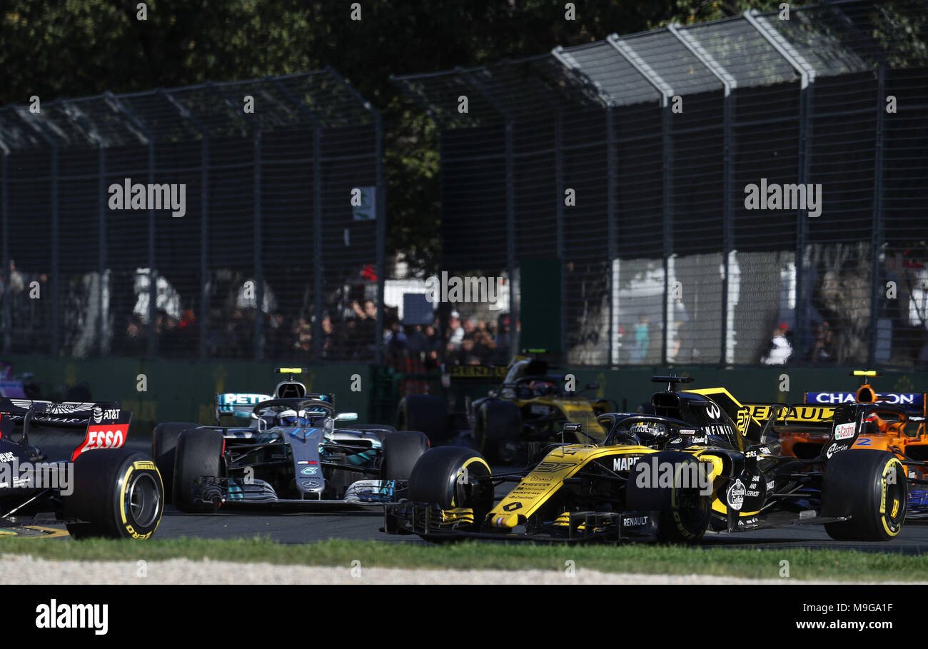 Melbourne, Australia. 25 Mar, 2018. Motorsports: FIA Formula One World Championship 2018, Melbourne, Victoria : Motorsports: Formula 1 2018 Rolex Australian Grand Prix, #27 Nico Hülkenberg (Renault Sport Team di F1), | Utilizzo di credito in tutto il mondo: dpa picture alliance/Alamy Live News Foto Stock