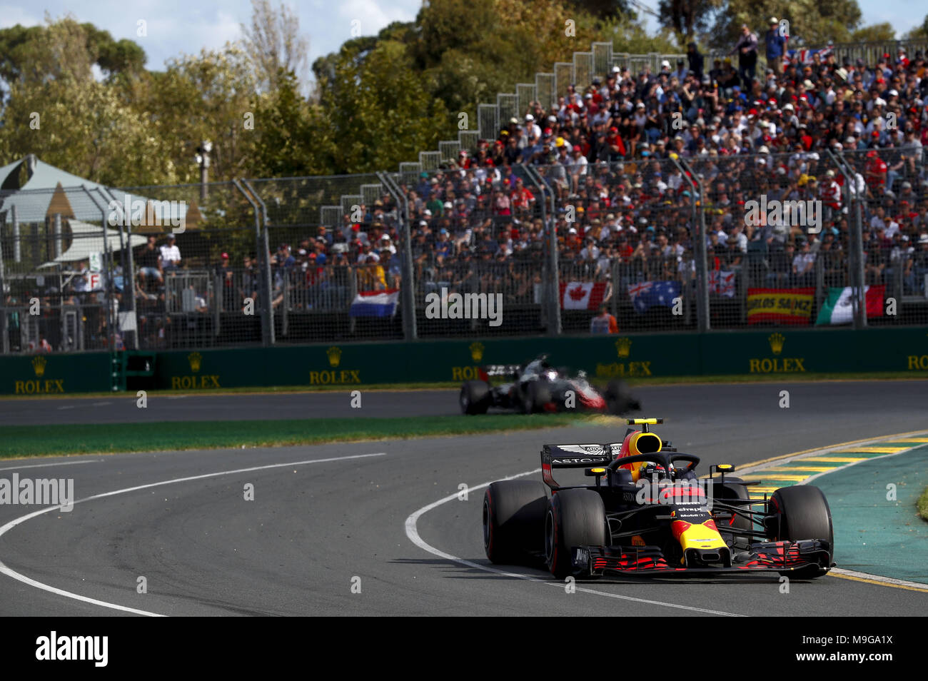 Melbourne, Australia. 25 Mar, 2018. Motorsports: FIA Formula One World Championship 2018, Melbourne, Victoria : Motorsports: Formula 1 2018 Rolex Australian Grand Prix, #33 Max Verstappen (NDL, Red Bull Racing), | Utilizzo di credito in tutto il mondo: dpa picture alliance/Alamy Live News Foto Stock