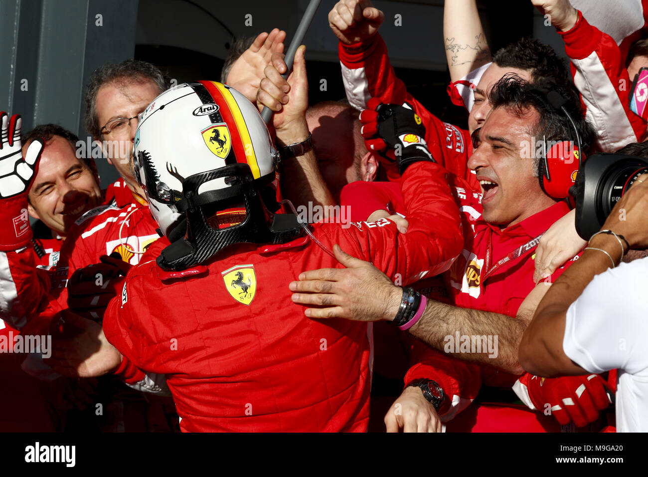 Melbourne, Australia. 25 Mar, 2018. Motorsports: FIA Formula One World Championship 2018, Melbourne, Victoria : Motorsports: Formula 1 2018 Rolex Australian Grand Prix, , #5 Sebastian Vettel (GER, la Scuderia Ferrari) | utilizzo del credito in tutto il mondo: dpa picture alliance/Alamy Live News Foto Stock