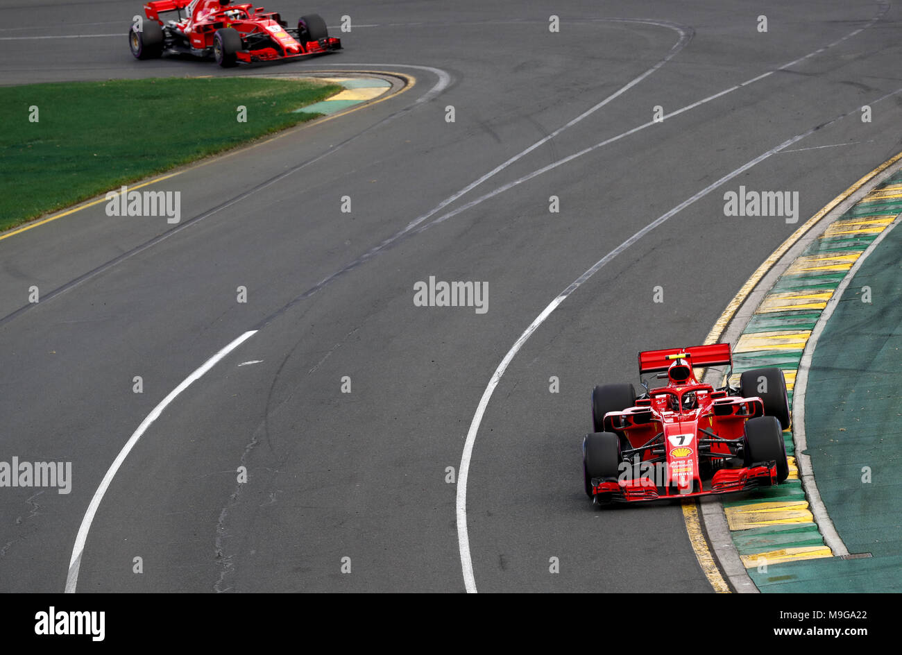 Melbourne, Australia. 25 Mar, 2018. Motorsports: FIA Formula One World Championship 2018, Melbourne, Victoria : Motorsports: Formula 1 2018 Rolex Australian Grand Prix, #7 Kimi Raikkonen (FIN, la Scuderia Ferrari), | Utilizzo di credito in tutto il mondo: dpa picture alliance/Alamy Live News Foto Stock