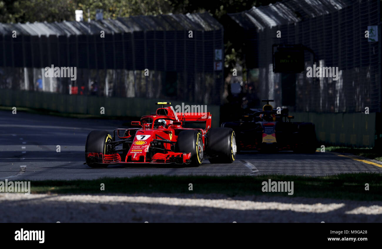 Melbourne, Australia. 25 Mar, 2018. Motorsports: FIA Formula One World Championship 2018, Melbourne, Victoria : Motorsports: Formula 1 2018 Rolex Australian Grand Prix, #7 Kimi Raikkonen (FIN, la Scuderia Ferrari), | Utilizzo di credito in tutto il mondo: dpa picture alliance/Alamy Live News Foto Stock