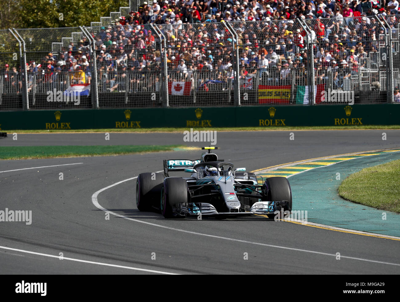 Melbourne, Australia. 25 Mar, 2018. Motorsports: FIA Formula One World Championship 2018, Melbourne, Victoria : Motorsports: Formula 1 2018 Rolex Australian Grand Prix, #77 Valtteri Bottas (FIN, Mercedes AMG Petronas), | Utilizzo di credito in tutto il mondo: dpa picture alliance/Alamy Live News Foto Stock