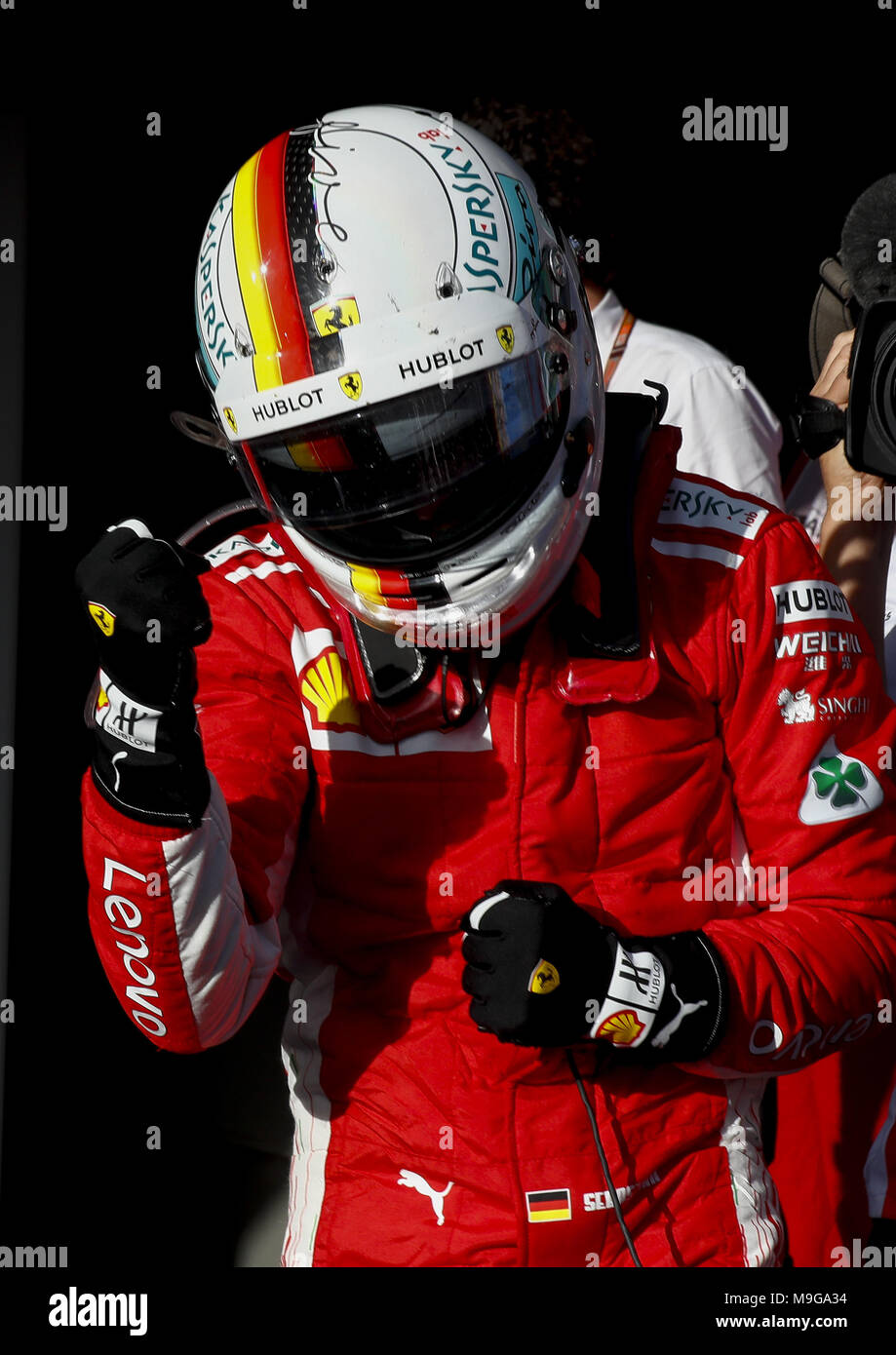 Melbourne, Australia. 25 Mar, 2018. Motorsports: FIA Formula One World Championship 2018, Melbourne, Victoria : Motorsports: Formula 1 2018 Rolex Australian Grand Prix, , #5 Sebastian Vettel (GER, la Scuderia Ferrari) | utilizzo del credito in tutto il mondo: dpa picture alliance/Alamy Live News Foto Stock