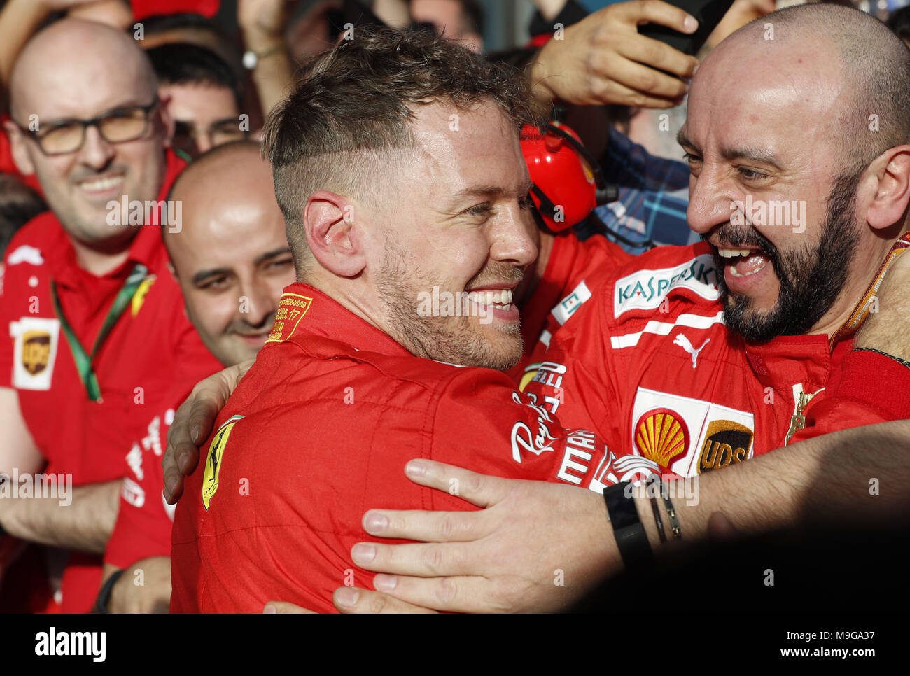 Melbourne, Australia. 25 Mar, 2018. Motorsports: FIA Formula One World Championship 2018, Melbourne, Victoria : Motorsports: Formula 1 2018 Rolex Australian Grand Prix, , #5 Sebastian Vettel (GER, la Scuderia Ferrari) | utilizzo del credito in tutto il mondo: dpa picture alliance/Alamy Live News Foto Stock