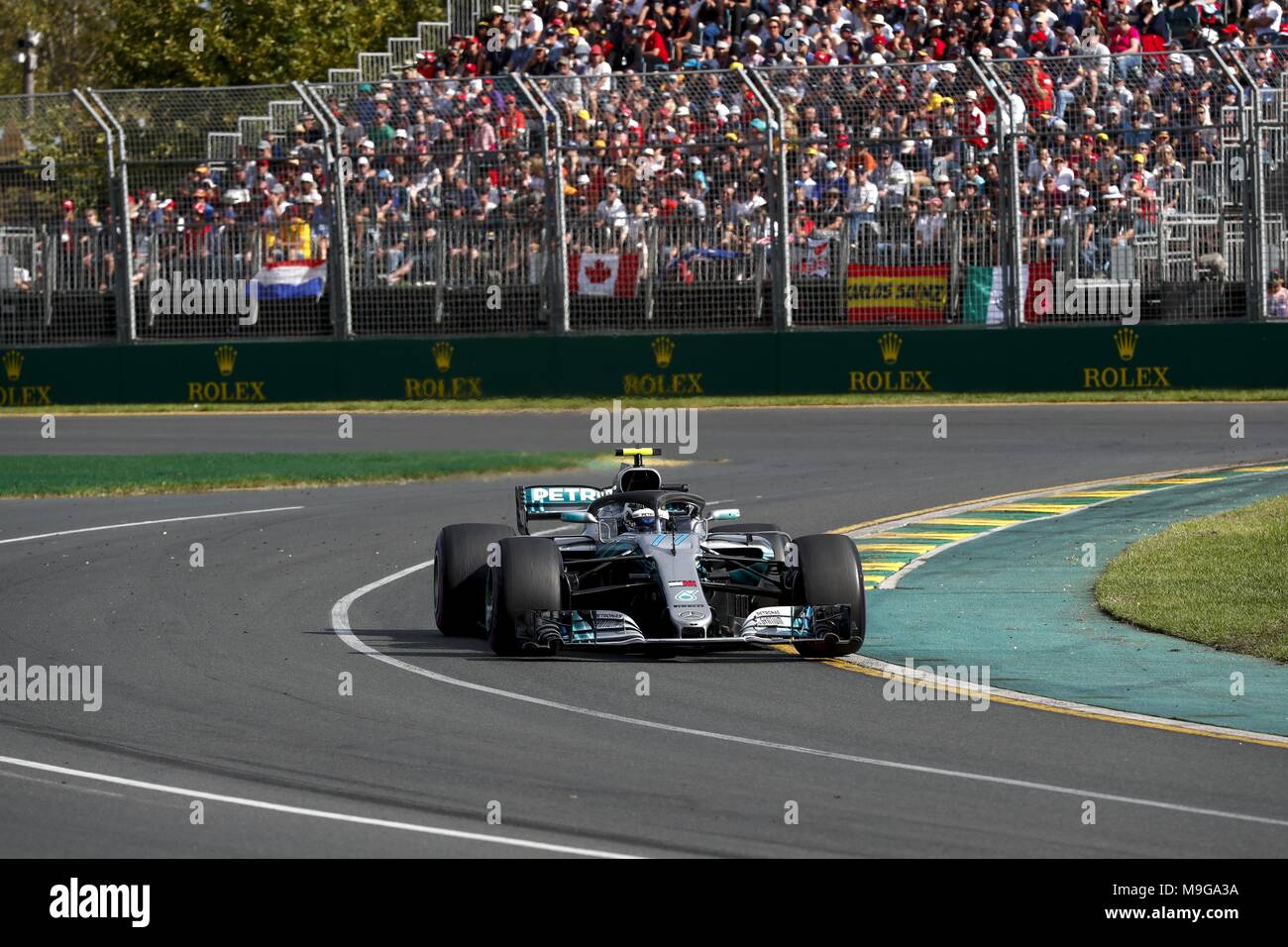 Melbourne, Australia. 25 Mar, 2018. Motorsports: FIA Formula One World Championship 2018, Melbourne, Victoria : Motorsports: Formula 1 2018 Rolex Australian Grand Prix, #77 Valtteri Bottas (FIN, Mercedes AMG Petronas), | Utilizzo di credito in tutto il mondo: dpa picture alliance/Alamy Live News Foto Stock
