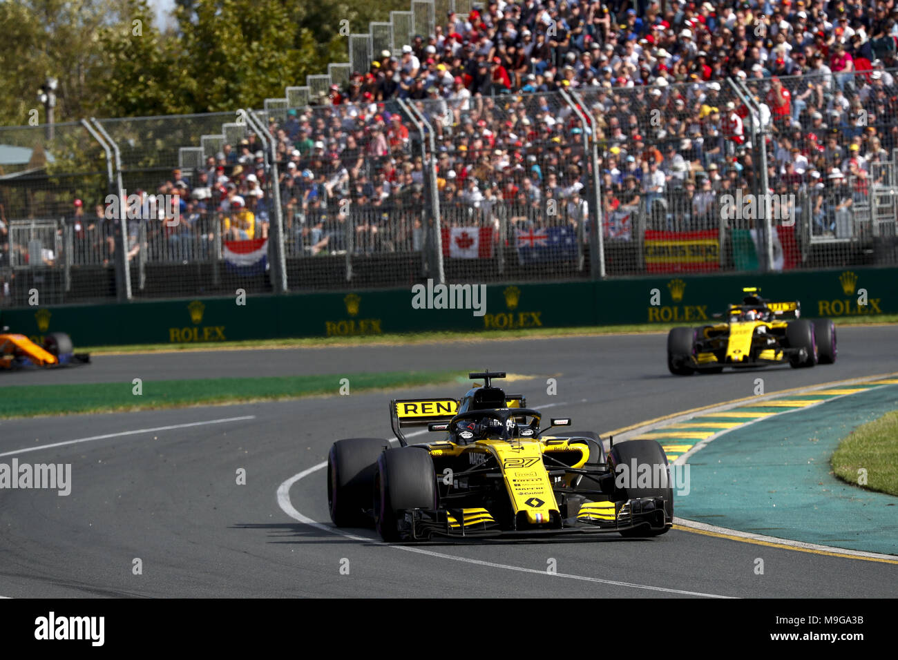 Melbourne, Australia. 25 Mar, 2018. Motorsports: FIA Formula One World Championship 2018, Melbourne, Victoria : Motorsports: Formula 1 2018 Rolex Australian Grand Prix, #27 Nico Hülkenberg (Renault Sport Team di F1), | Utilizzo di credito in tutto il mondo: dpa picture alliance/Alamy Live News Foto Stock