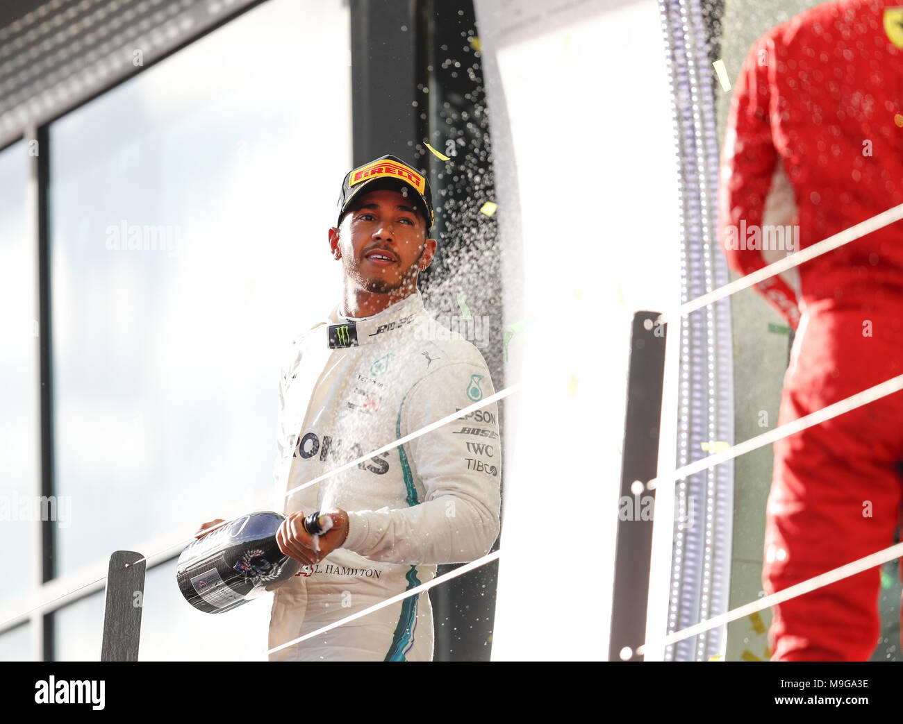 Melbourne, Australia. 25 Mar, 2018. Motorsports: FIA Formula One World Championship 2018, Melbourne, Victoria : Motorsports: Formula 1 2018 Rolex Australian Grand Prix, #44 Lewis Hamilton (GBR, Mercedes AMG Petronas Team di F1), | Utilizzo di credito in tutto il mondo: dpa picture alliance/Alamy Live News Foto Stock