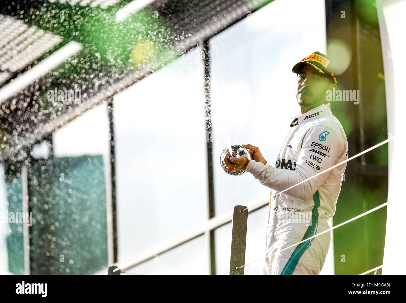 Melbourne, Australia. 25 Mar, 2018. Motorsports: FIA Formula One World Championship 2018, Melbourne, Victoria : Motorsports: Formula 1 2018 Rolex Australian Grand Prix, #44 Lewis Hamilton (GBR, Mercedes AMG Petronas Team di F1), | Utilizzo di credito in tutto il mondo: dpa picture alliance/Alamy Live News Foto Stock
