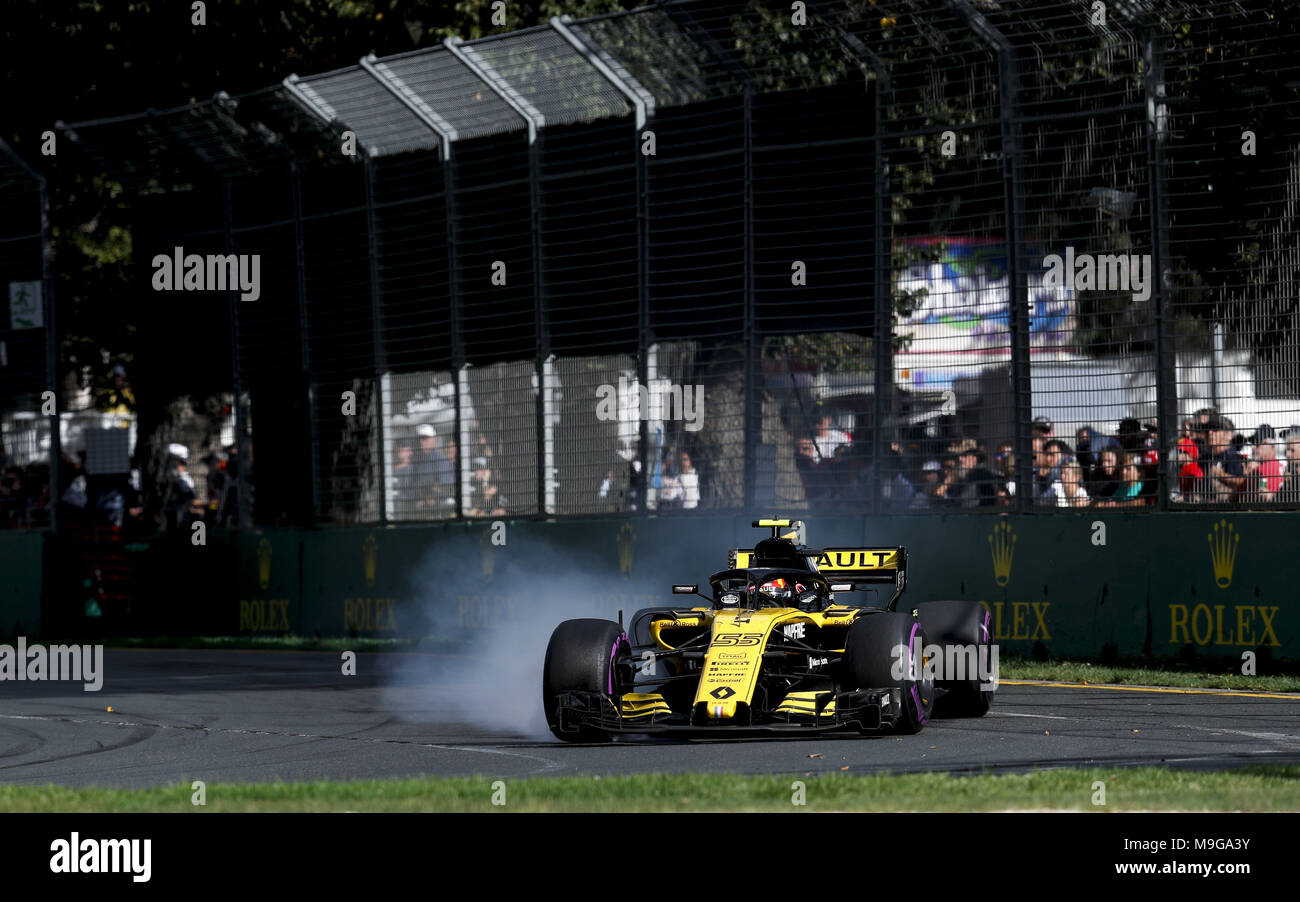 Melbourne, Australia. 25 Mar, 2018. Motorsports: FIA Formula One World Championship 2018, Melbourne, Victoria : Motorsports: Formula 1 2018 Rolex Australian Grand Prix, #55 Carlos Sainz (ESP, Renault ), | Utilizzo di credito in tutto il mondo: dpa picture alliance/Alamy Live News Foto Stock