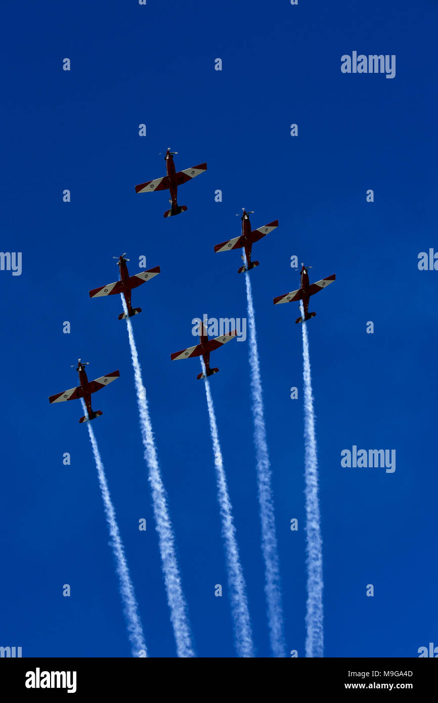 Melbourne, Australia. 25 Mar, 2018. Motorsports: FIA Formula One World Championship 2018, Melbourne, Victoria : Motorsports: Formula 1 2018 Rolex Australian Grand Prix, aerei Jet | Utilizzo di credito in tutto il mondo: dpa/Alamy Live News Credito: dpa picture alliance/Alamy Live News Foto Stock