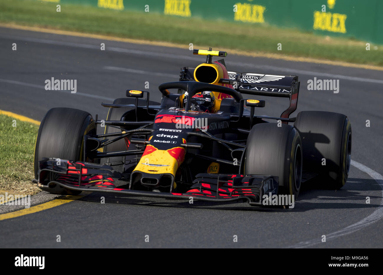 Melbourne, Australia. 25 Mar, 2018. Motorsports: FIA Formula One World Championship 2018, Melbourne, Victoria : Motorsports: Formula 1 2018 Rolex Australian Grand Prix, #33 Max Verstappen (NDL, Red Bull Racing), | Utilizzo di credito in tutto il mondo: dpa/Alamy Live News Credito: dpa picture alliance/Alamy Live News Foto Stock
