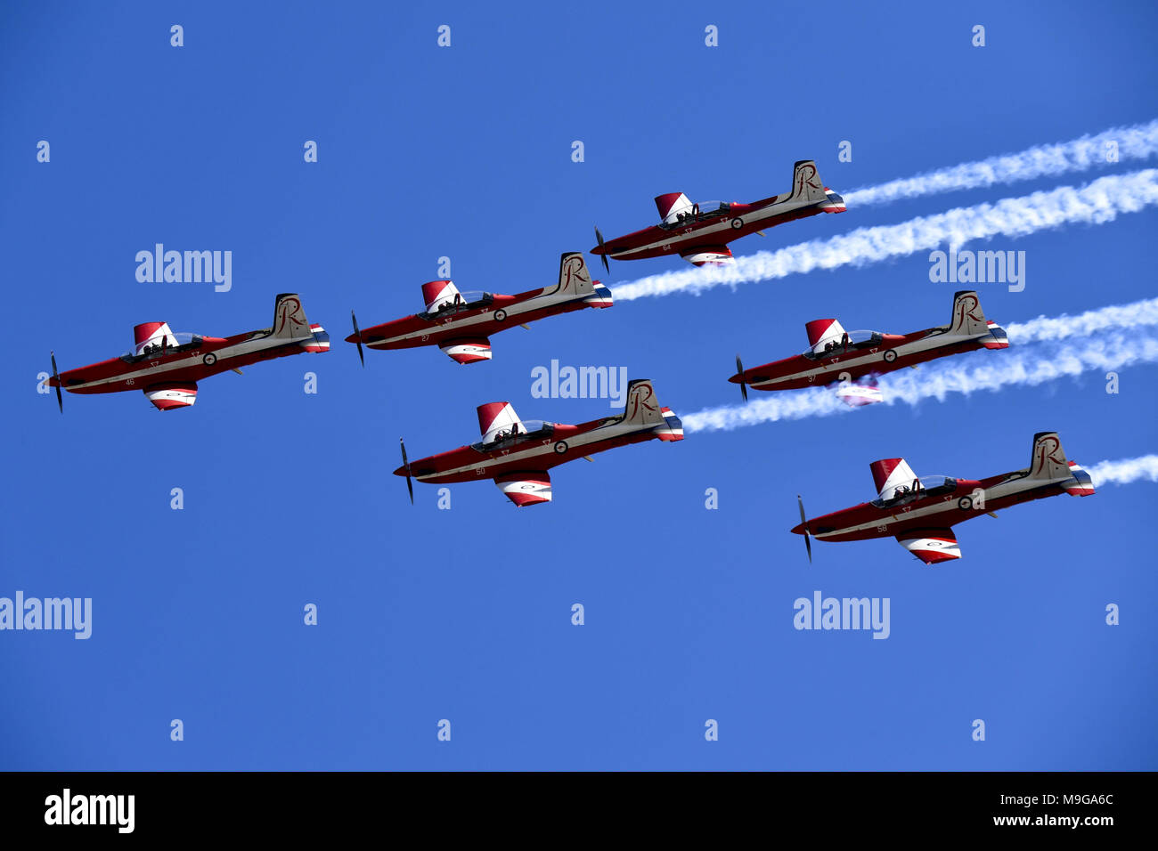 Melbourne, Australia. 25 Mar, 2018. Motorsports: FIA Formula One World Championship 2018, Melbourne, Victoria : Motorsports: Formula 1 2018 Rolex Australian Grand Prix, aerei Jet | Utilizzo di credito in tutto il mondo: dpa/Alamy Live News Credito: dpa picture alliance/Alamy Live News Foto Stock