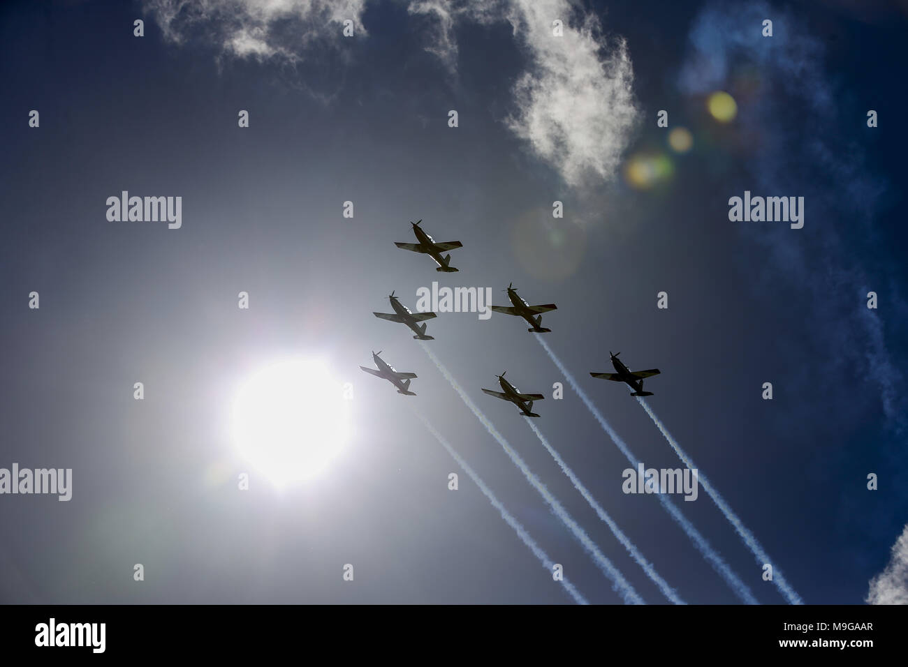 Melbourne, Australia. 25 Mar, 2018. Motorsports: FIA Formula One World Championship 2018, Melbourne, Victoria : Motorsports: Formula 1 2018 Rolex Australian Grand Prix, getti Flightshow | Utilizzo di credito in tutto il mondo: dpa/Alamy Live News Credito: dpa picture alliance/Alamy Live News Foto Stock