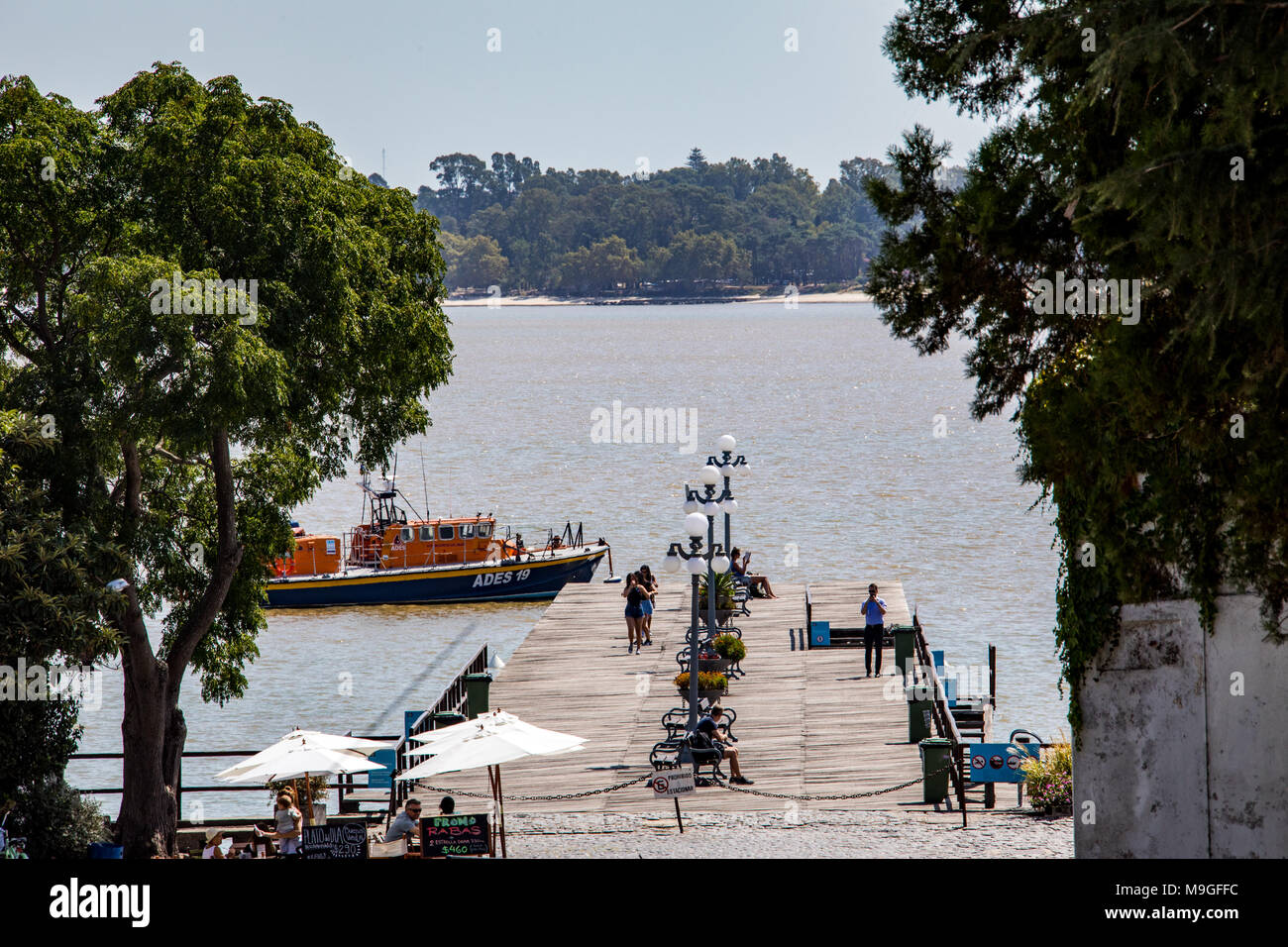 Il vecchio dock, Colonia del Sacramento, Uruguay Foto Stock
