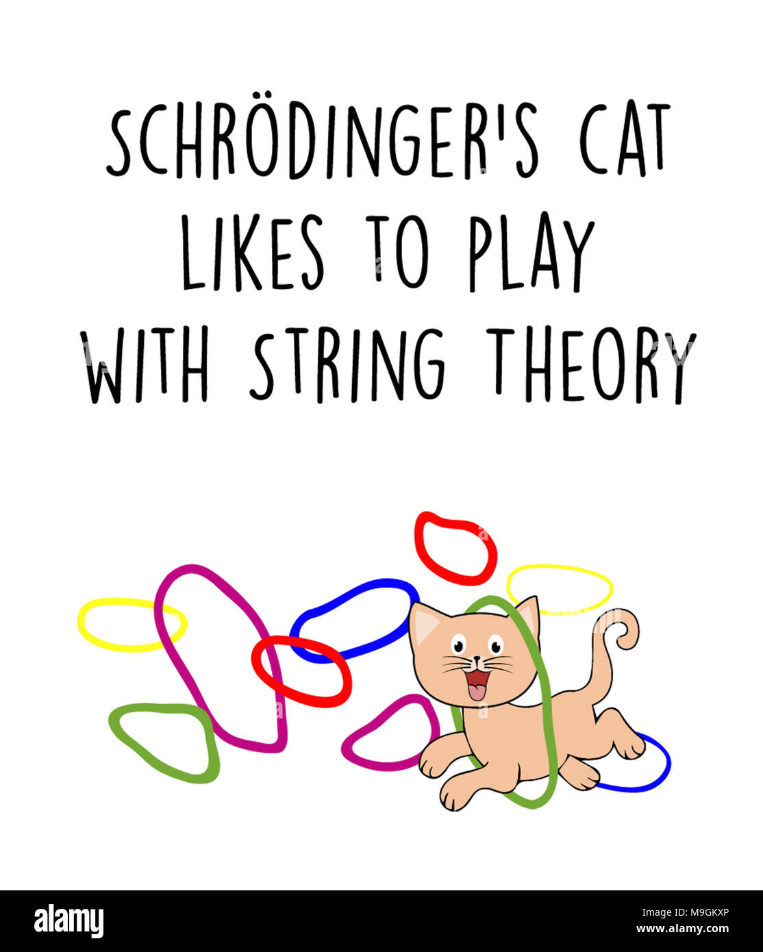 Schrodinger's gatto ama giocare con la teoria delle stringhe Foto Stock