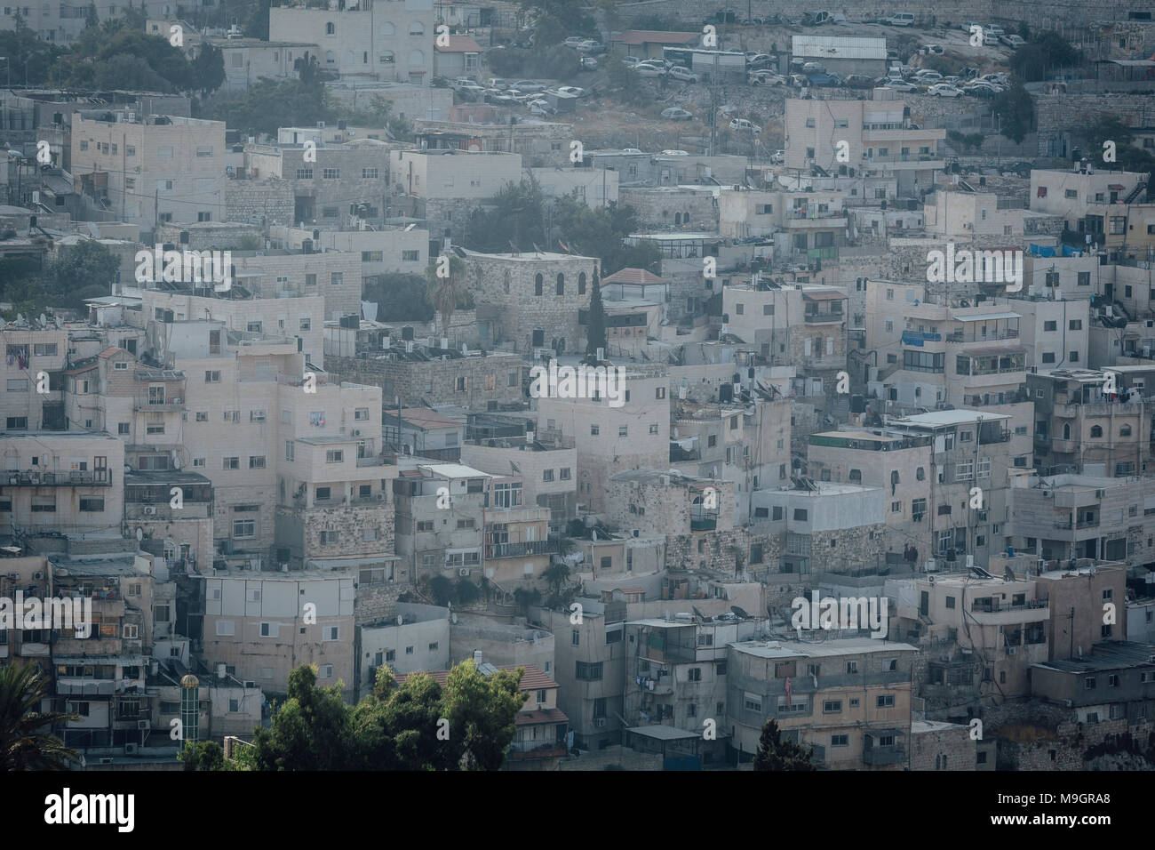 Gerusalemme Est da veiw sopra la luce diurna. Foto Stock