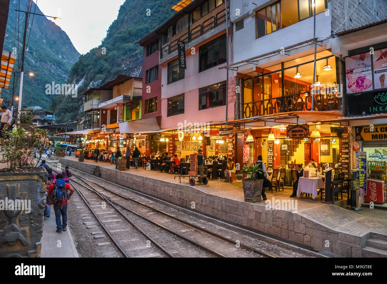 Aguas Calientes Città, Machu Picchu Perù Foto Stock