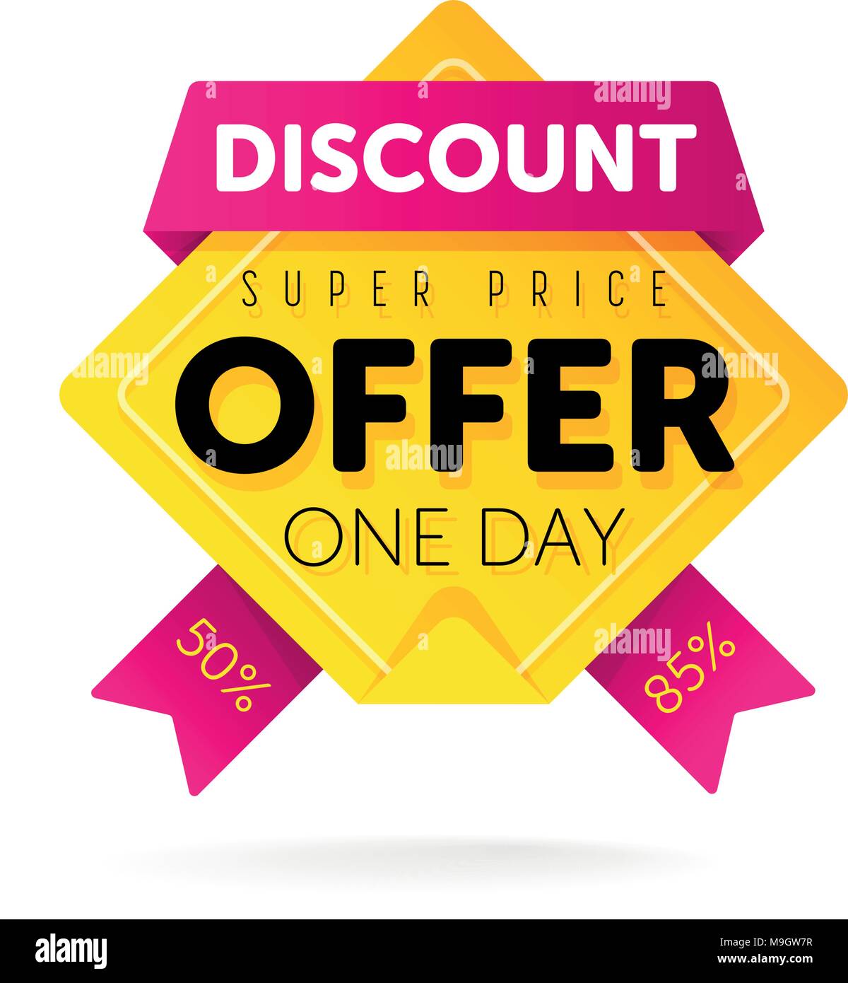 Tag di sconto con offerte speciali vendita adesivo. Illustrazione Vettoriale