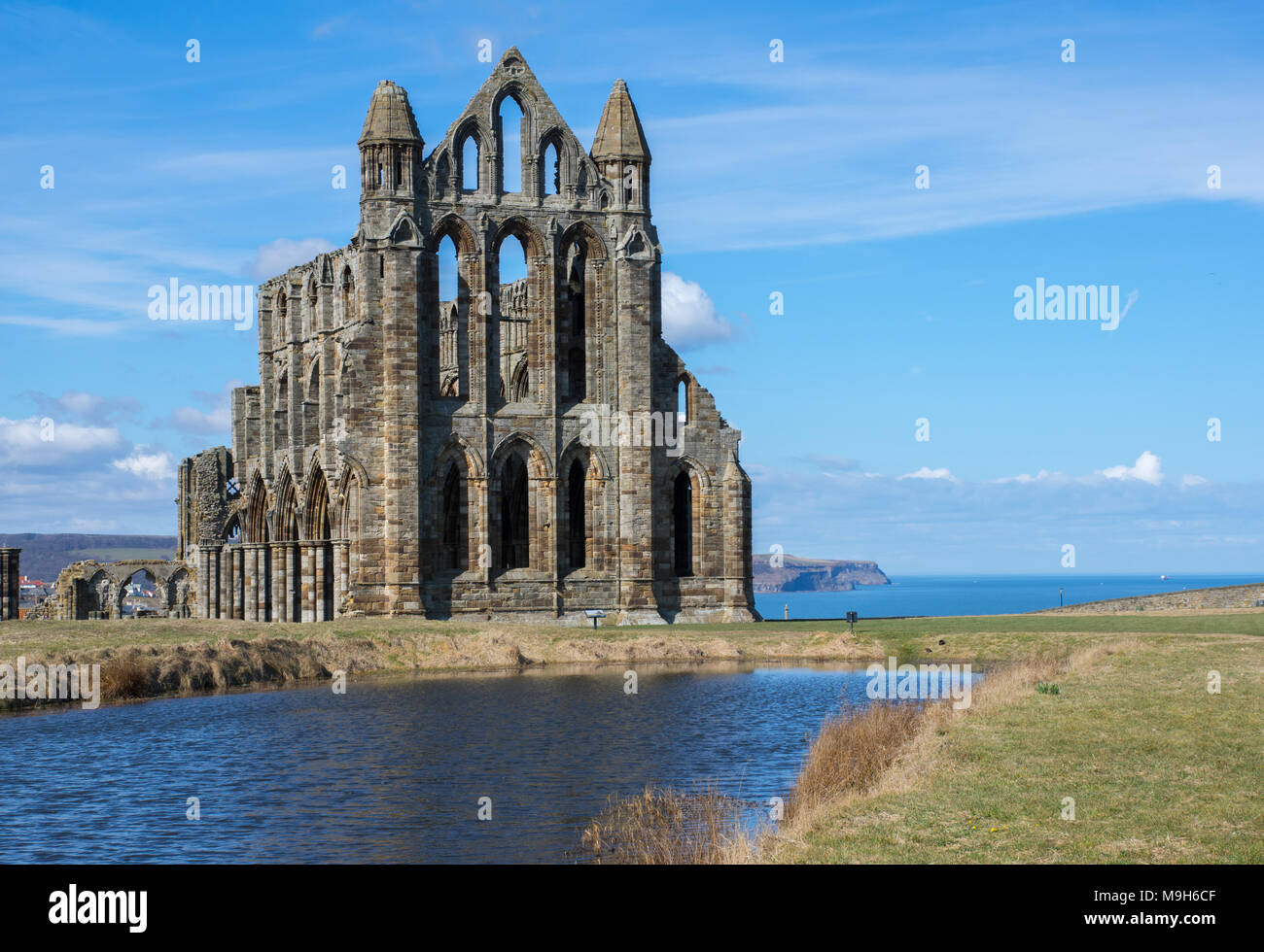 Whitby Abbey, antico monastero a Whitby, Inghilterra Foto Stock