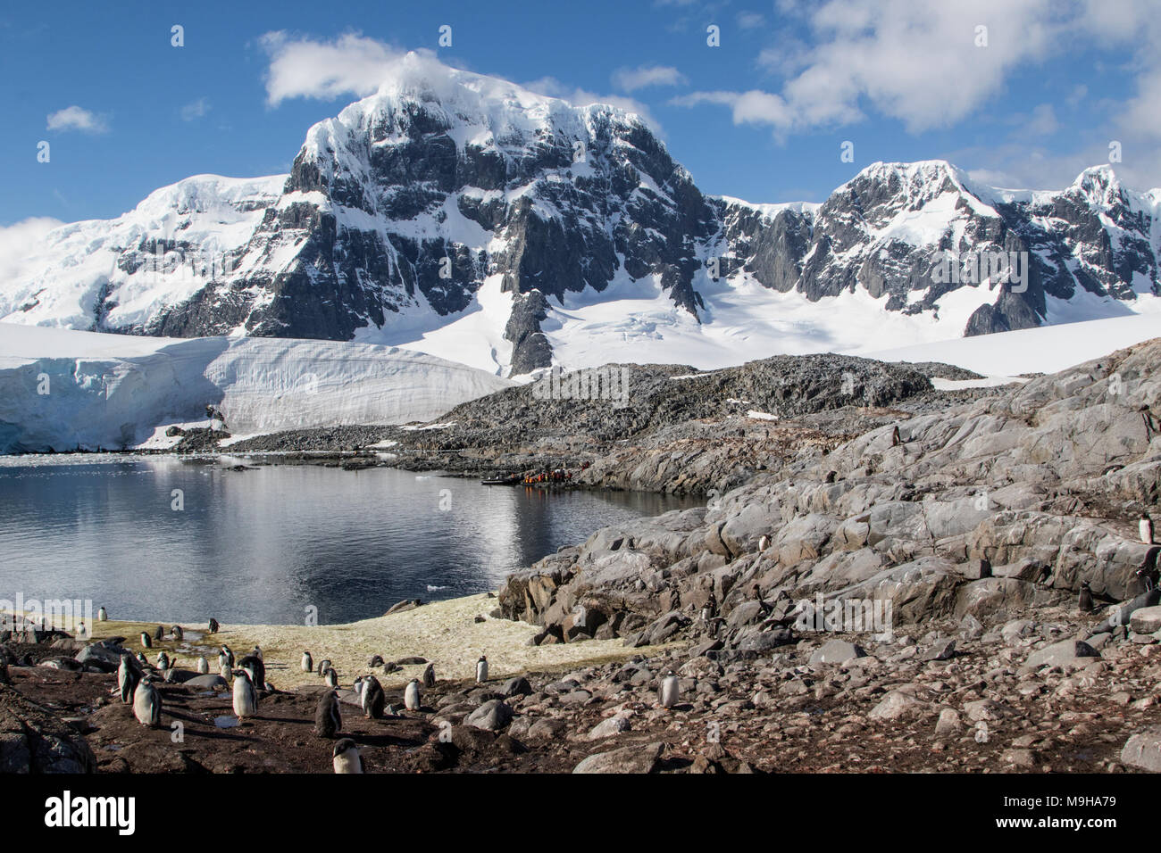 Vista di base A Port Lockroy, Antartico Heritage Trust, Antartide Foto Stock