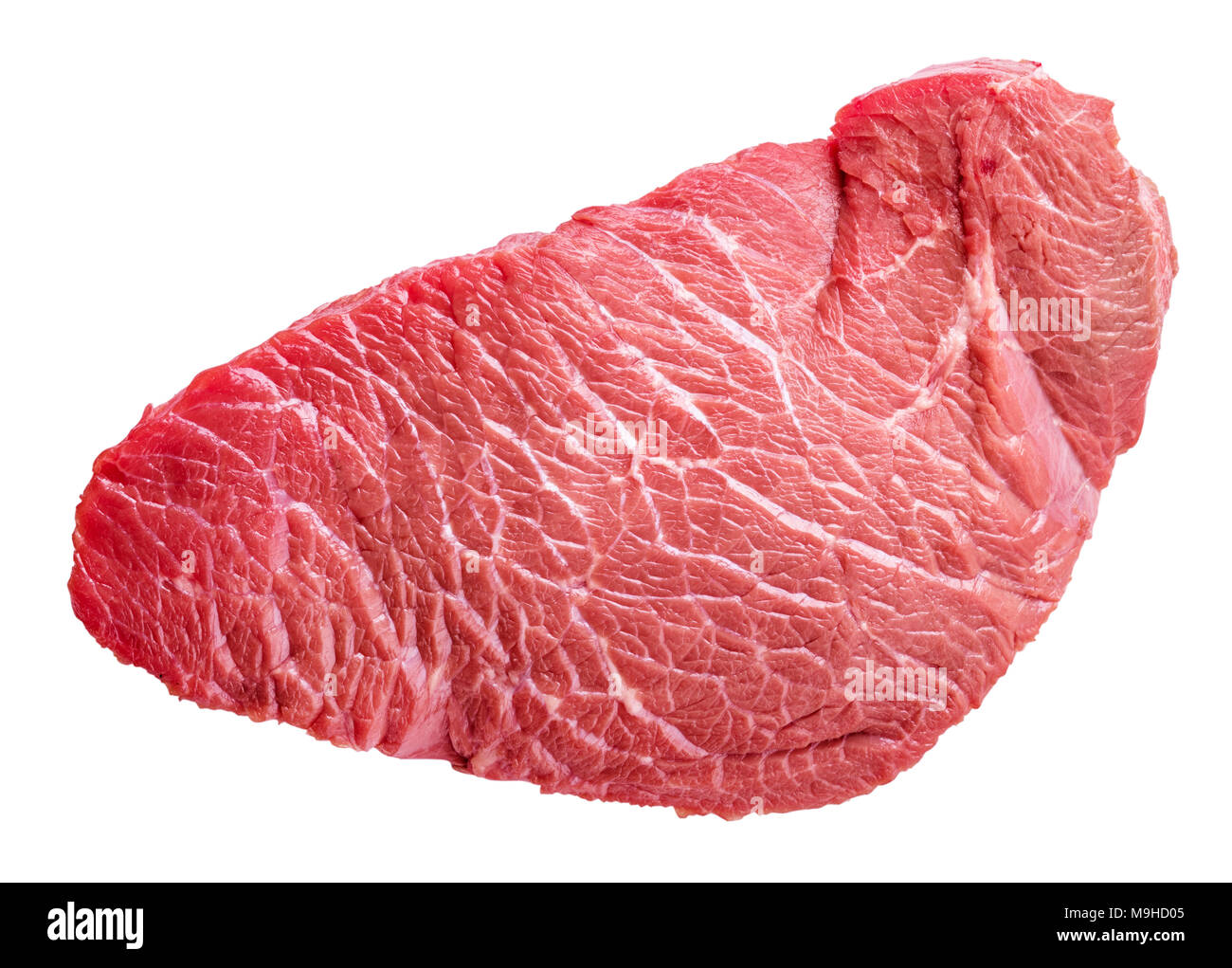 Crudo fresco pezzo di carne di manzo isolato con tracciato di ritaglio Foto Stock