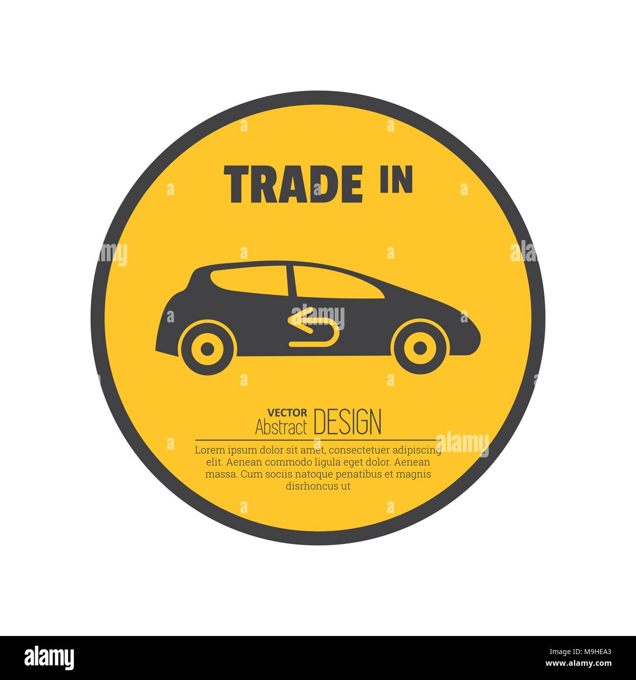 Commercio di icona. Concetto di scambio di auto con supplemento Illustrazione Vettoriale