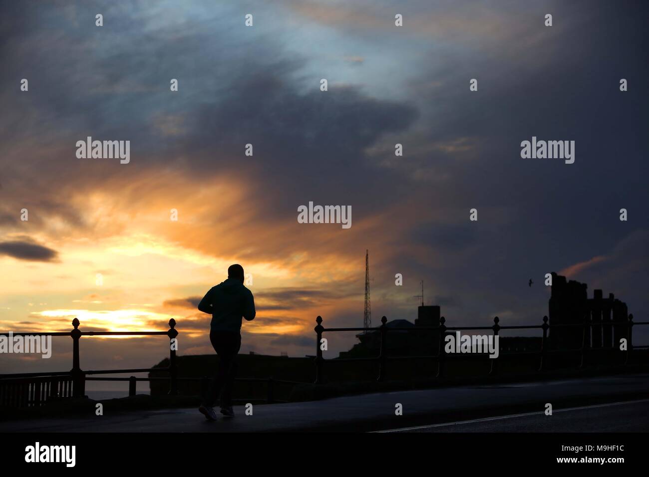 Tempesta Eleanor indomani a North Tyneside, la calma dopo la tempesta un pareggiatore voce di Tynemouth mercoledì 3 gennaio 2018. Foto Stock