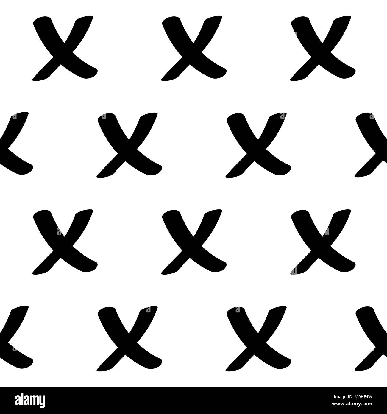 Hipster cross modello geometrico astratto forme x seamless sfondo vettoriale, decorazioni monocromatiche Illustrazione Vettoriale