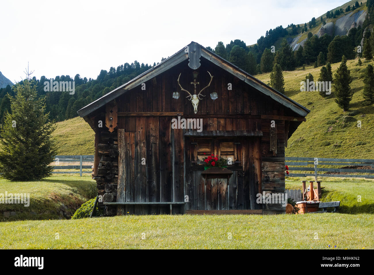 Dolomiti Trentino Alto Adige,Italia: cabina di montagna, "Baita', Dolomiti,Trentino Alto Adige, Italia Foto Stock