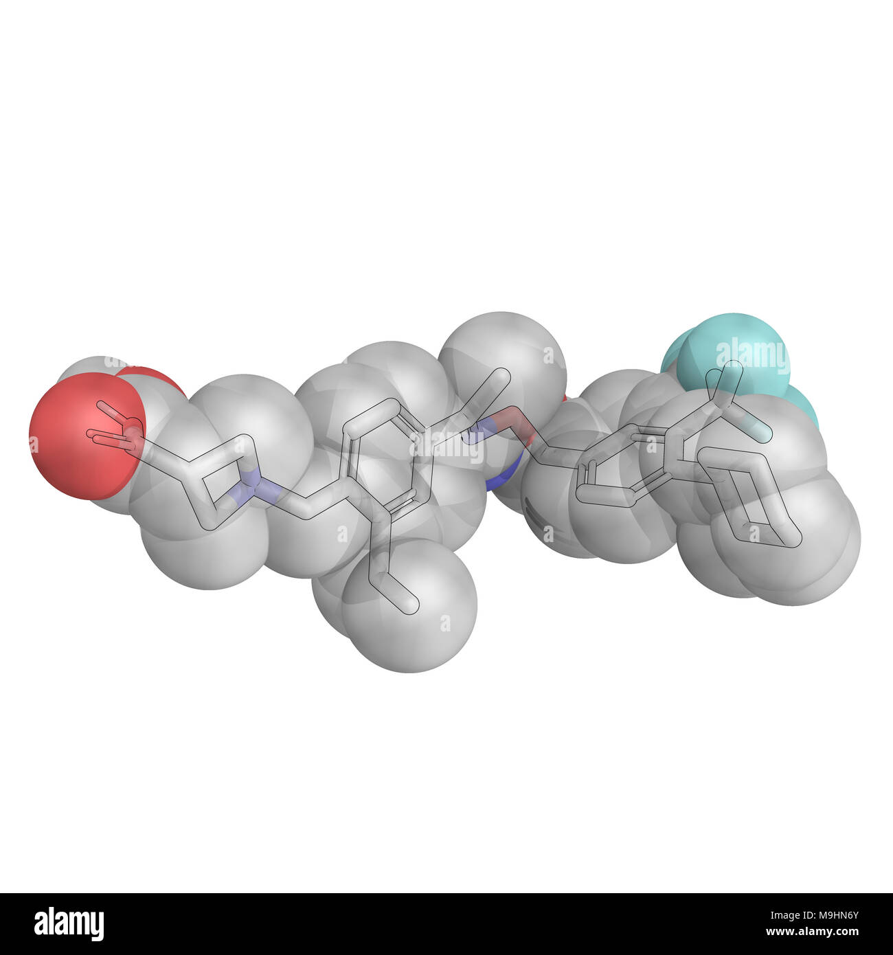 Siponimod è un selettivo sfingosina-1-fosfato modulatore del recettore che è un farmaco in sperimentazione per la sclerosi multipla (MS) Foto Stock