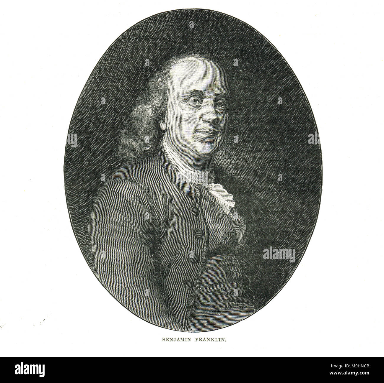 Benjamin Franklin, 1706-1790, American polymath, uno dei padri fondatori degli Stati Uniti Foto Stock