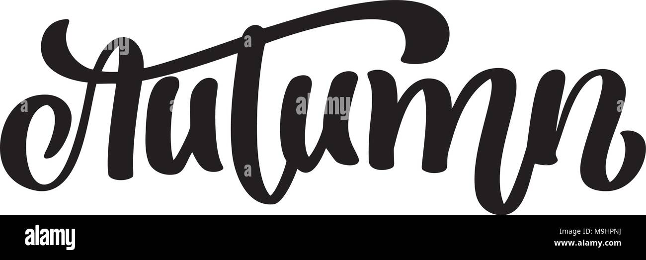 Autunno Lettering calligrafico. Scritto a mano scritte preventivo, la grafica di moda, arte per la stampa di poster e cartoline design frase. Calligrafica testo isolato. Illustrazione Vettoriale Illustrazione Vettoriale