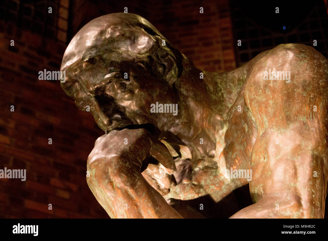 Rodin il pensatore scultura Closeup Foto Stock