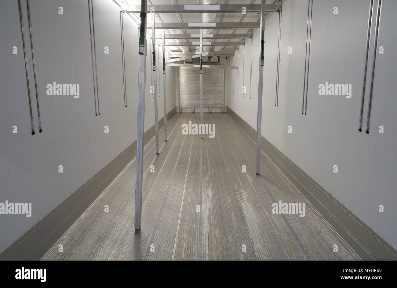 Vista interna del commercial semi rimorchio Foto Stock