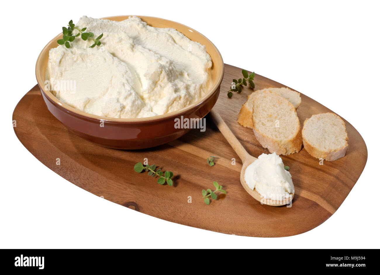 La crema di formaggio in una ciotola Foto Stock