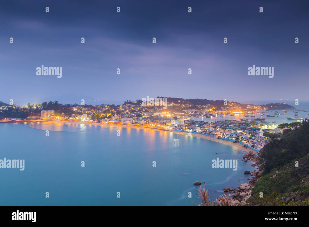 Cheung Chau isola al momento del tramonto, hong kong landmark Foto Stock