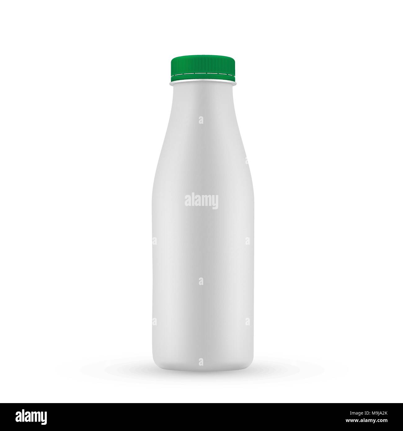 Vuoto in plastica bottiglia di latte verde con tappo a vite per latticini Illustrazione Vettoriale