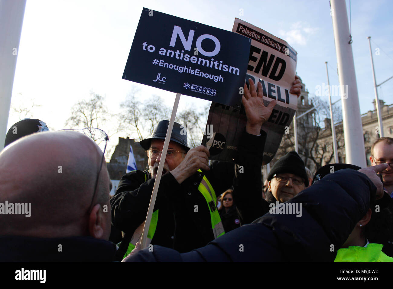 Londra, Regno Unito. 26 marzo, 2018. I manifestanti si scontrano sul Partito Laburista antisemitismo problemi e il conflitto israelo-palestinese Credito: Alex Cavendish/Alamy Live News Foto Stock