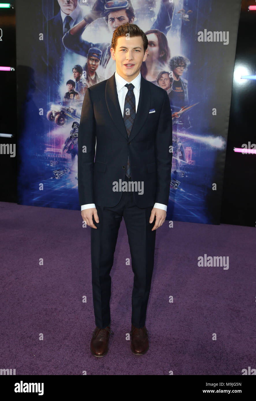 Hollywood, CA. 26 Mar, 2018. Tye Sheridan presso il pronto il Giocatore Uno Premiere al Dolby Theatre in Hollywood, la California il 26 marzo 2018. Credito: Faye Sadou/media/punzone Alamy Live News Foto Stock