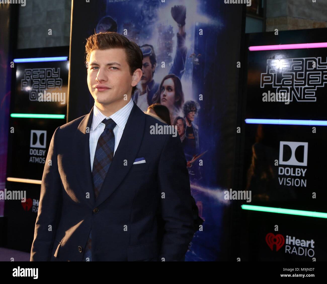 Los Angeles, CA, Stati Uniti d'America. 26 Mar, 2018. Tye Sheridan presso gli Arrivi pronto per il giocatore uno Premiere, Dolby Theatre, Los Angeles, CA il 26 marzo 2018. Credito: Priscilla concedere/Everett raccolta/Alamy Live News Foto Stock