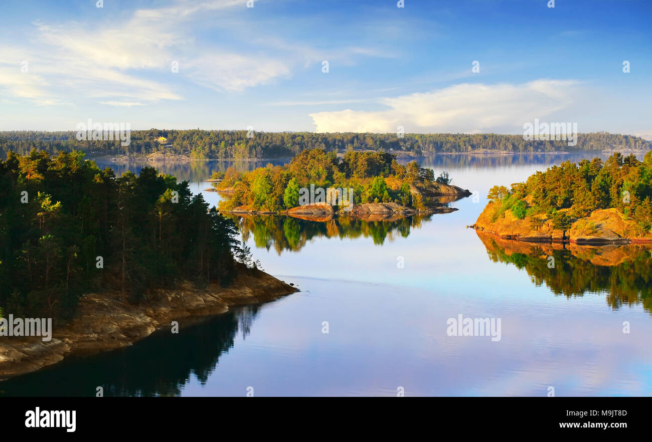 Cluster di piccole isole Foto Stock