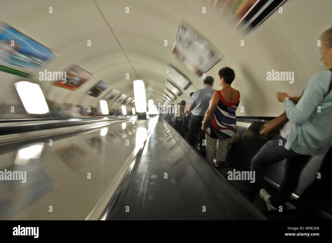 Mosca Metro scala mobile, Russia Foto Stock
