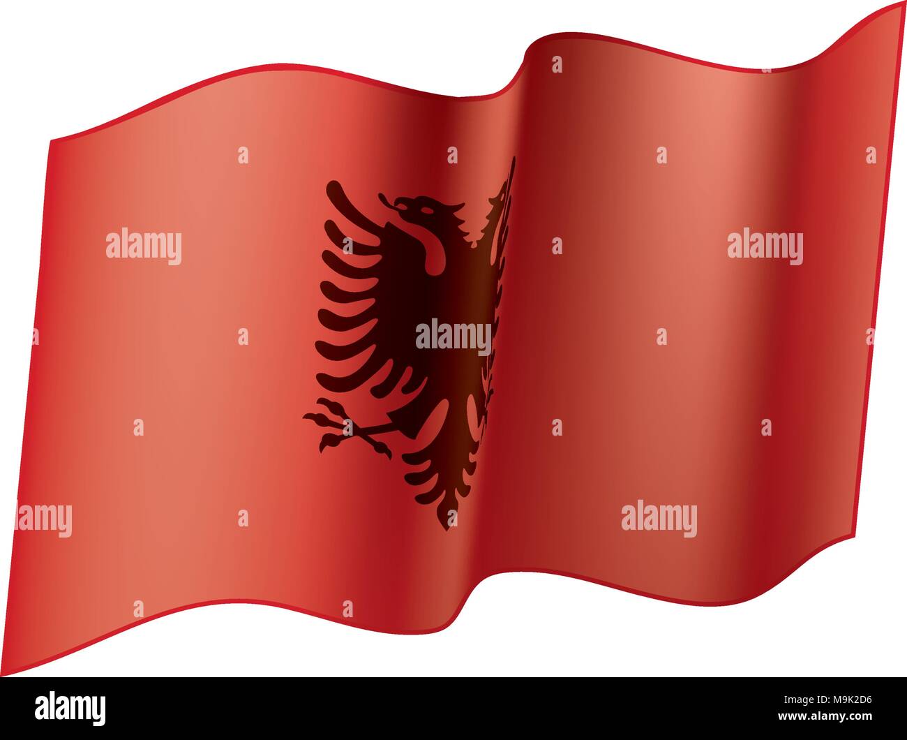 Bandiera albanese Immagini Vettoriali Stock