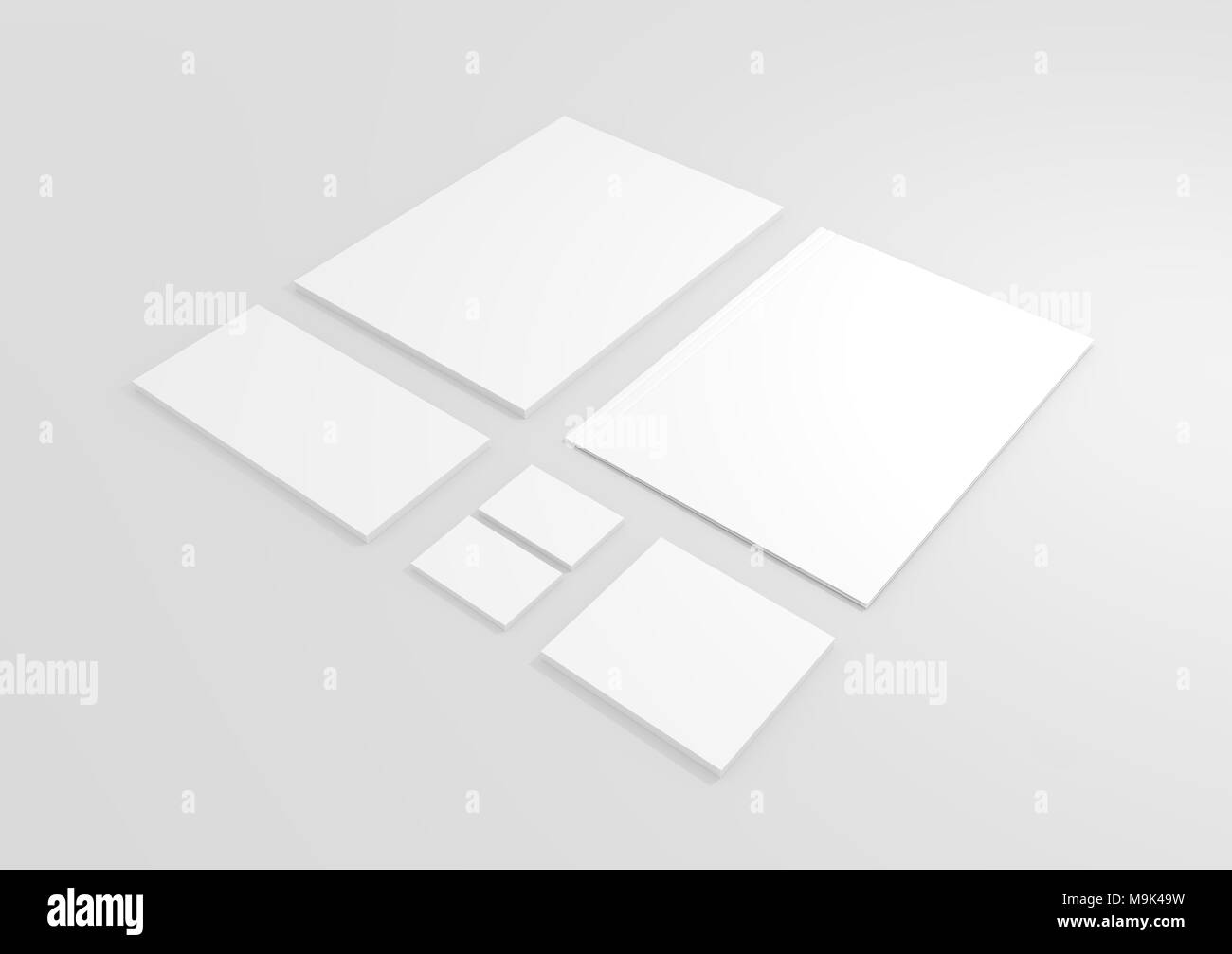 Vuoto isolato 3D Business Corporate Design Set render - Copyspace Foto Stock