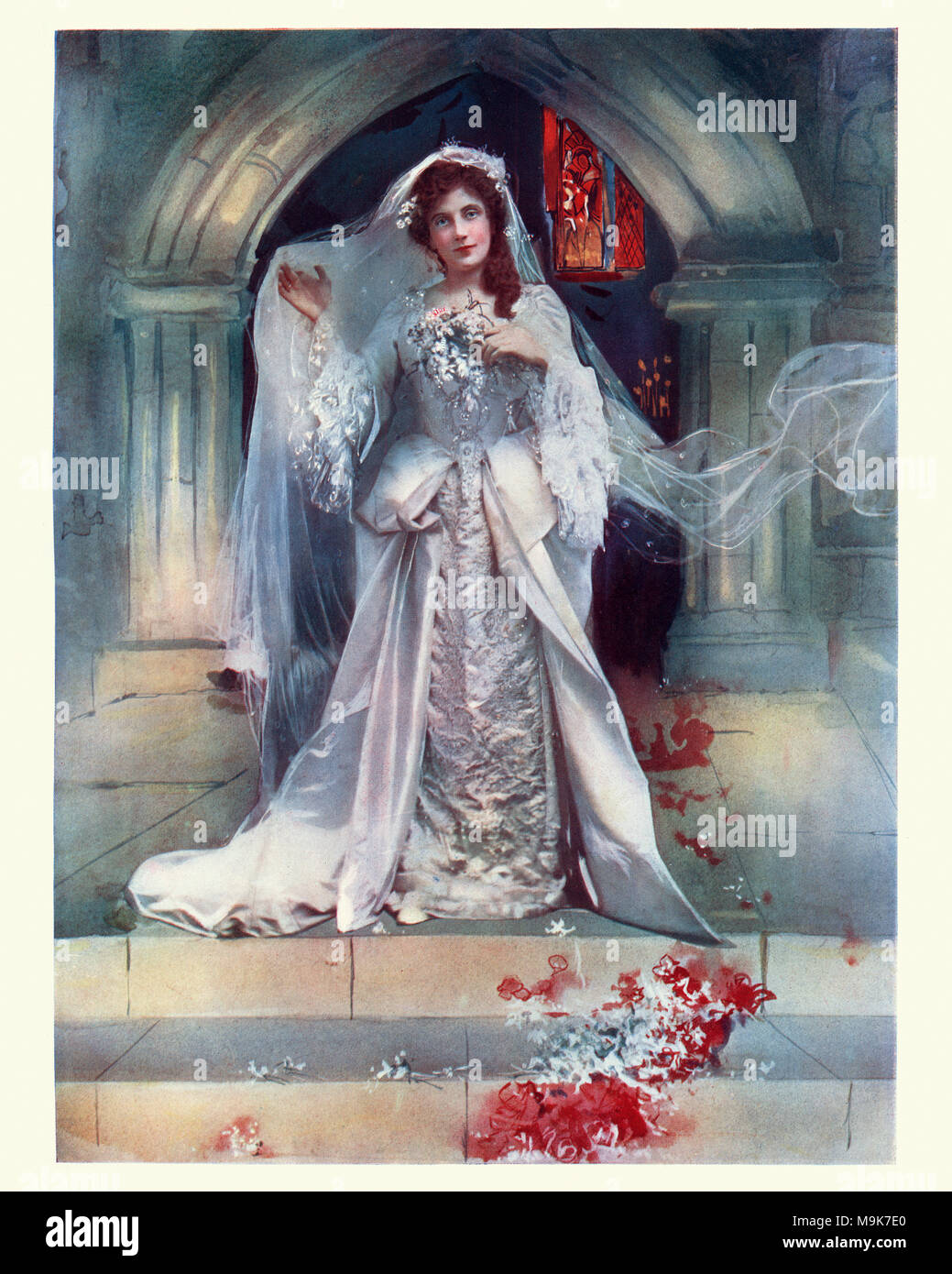 Edwardian attrice Lena Ashwell in Bonnie Dundee. Un attrice britannica ed agenti manager, noto come il primo per organizzare grandi intrattenimenti per tr Foto Stock