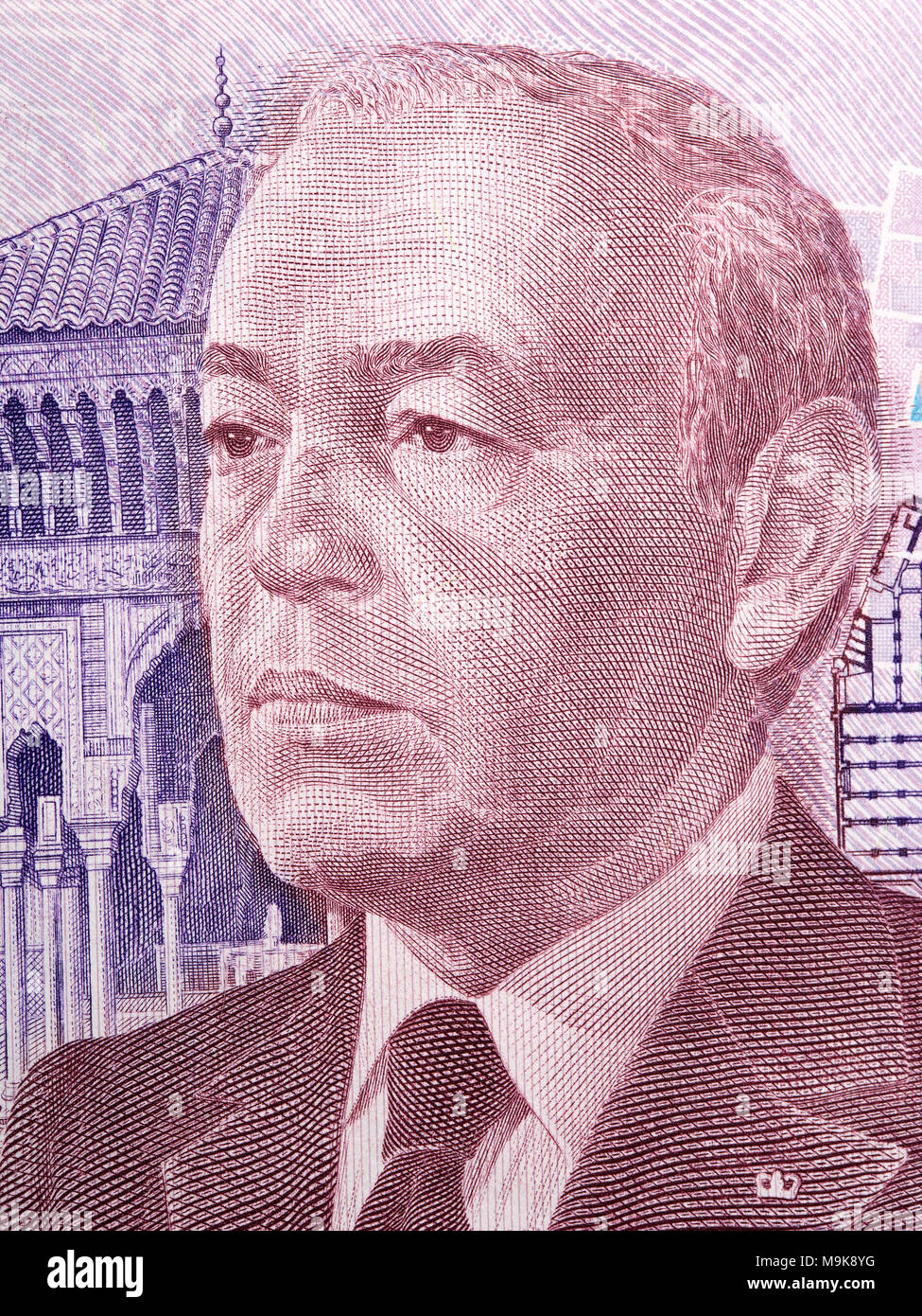 Hassan II del Marocco, ritratto da denaro Foto Stock